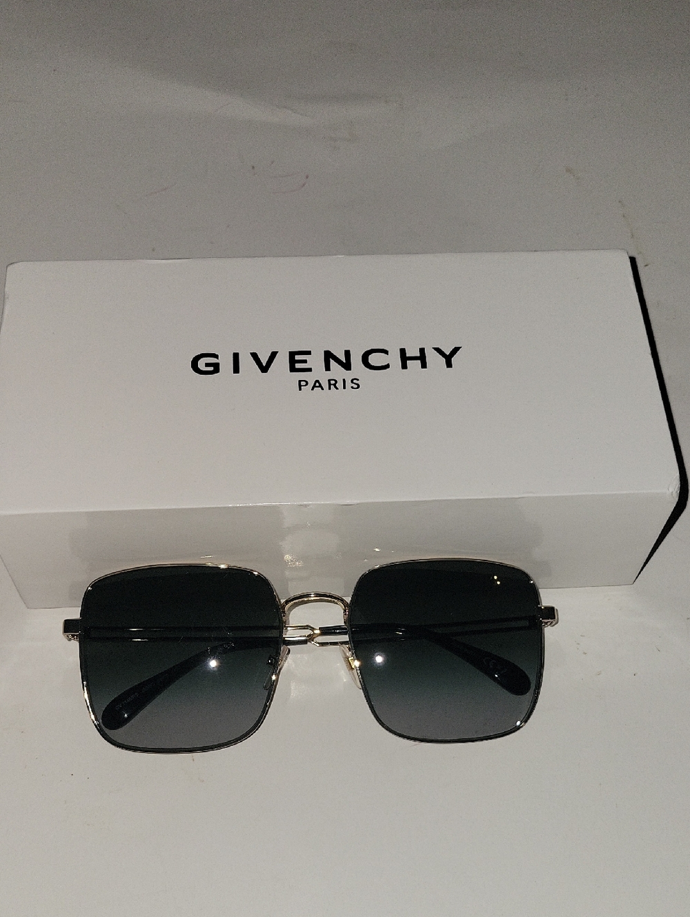 Givenchy Womens Square Sunglasses in Black and Gold